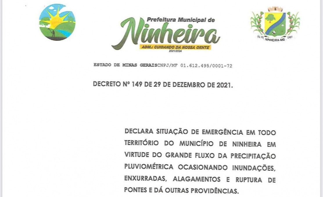 Decreto Nº149 De 29 De Dezembro De 2021