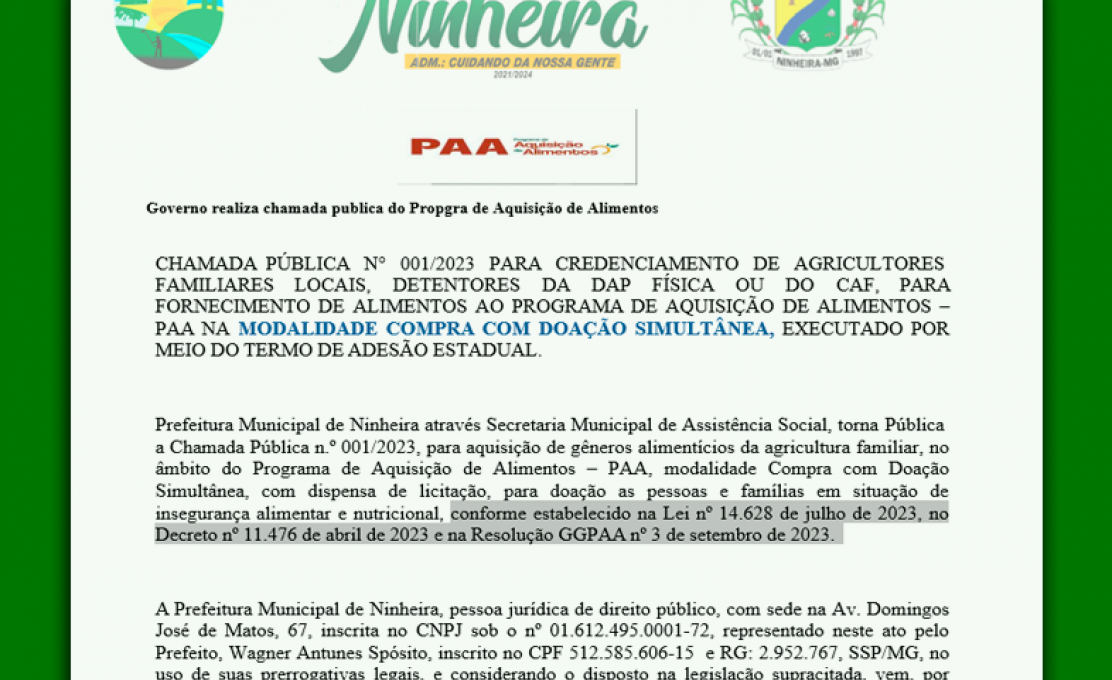 Prefeitura Inicia Projeto De ArborizaÇÃo Em Ninheira.