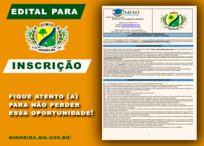 Prefeitura divulga edital de inscrição para processo seletivo público.