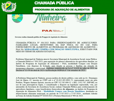 PREFEITURA INICIA PROJETO DE ARBORIZAÇÃO EM NINHEIRA.